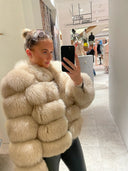 BUBBLE COLAR COAT LATTE