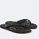 RED BOTTOM FLIP FLOPS BLACK