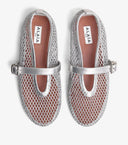 ALAÏ SILVER FISHNET BALLET FLATS