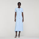 SANDRA LONG KNITTED DRESS BLUE