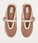 ALAÏ NUDE FISHNET BALLET FLATS