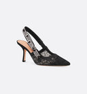 SLINGBACK PUMP HIGH BLACK LACE