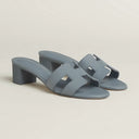 H OASIS HEELED SANDALS BLUE GREY