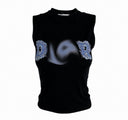 DENIM LETTER TOP