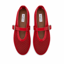 ALAÏ RED FISHNET BALLET FLATS