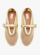 ALAÏ GOLD FISHNET BALLET FLATS