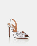 AQUA STRAP HEELS SILVER