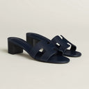 H OASIS HEELED SANDALS NAVY
