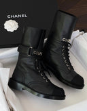 LACE UP BIKER BOOTS