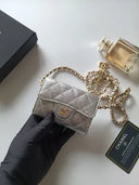 NELLY MINI BAG SILVER WITH GOLD CHAIN