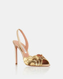 AQUA STRAP HEELS GOLD