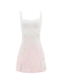 WHITE PINK BEACH DRESS