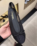 BLACK MESH BALLERINA FLATS