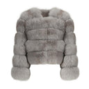 BUBBLE CROPPED COAT GREY