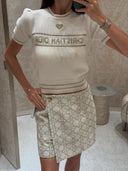 WHITE GOLDEN SKORT SET