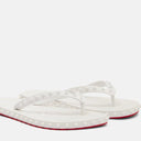 RED BOTTOM FLIP FLOPS WHITE