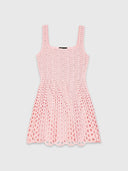 MAJE MINI PINK CROCHET DRESS
