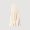 SANDRA LONG KNIT SKIRT WHITE