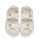 WHITE TEXTURED SANDALS