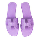 IT GIRL OSTRICH PURPLE SANDALS