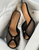 BLACK MESH HEELS