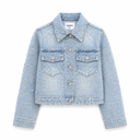 pattern denim jacket