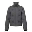 DARK GREY MONOGRAM KNITTED COAT