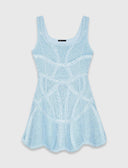 MAJE DRESS SHORT CROCHET BLUE